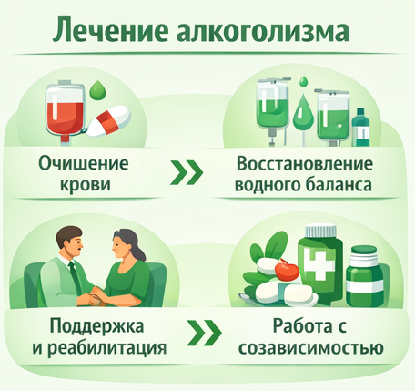 лечение алкоголизма в Юбилейном этапы